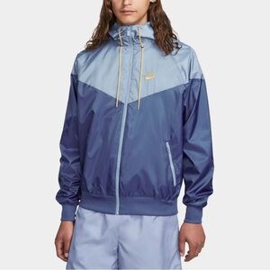 Nike Windrunner Hooded Windbreaker Jacket Full Zip Blue Colorblock Lightweight